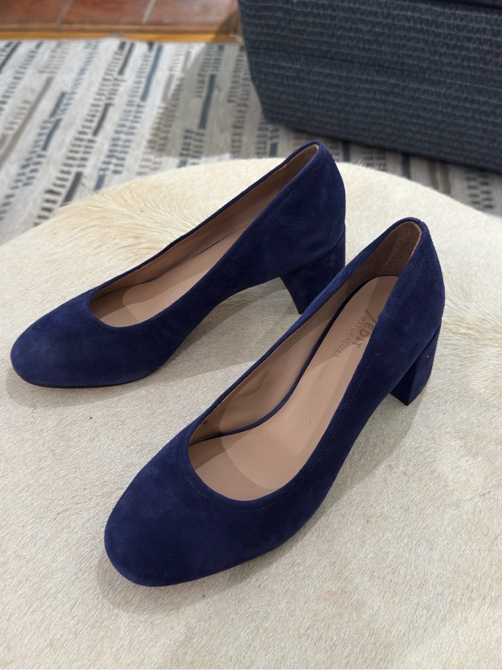 Classic Blue Suede Block Heel Pumps - Women Naturalizer